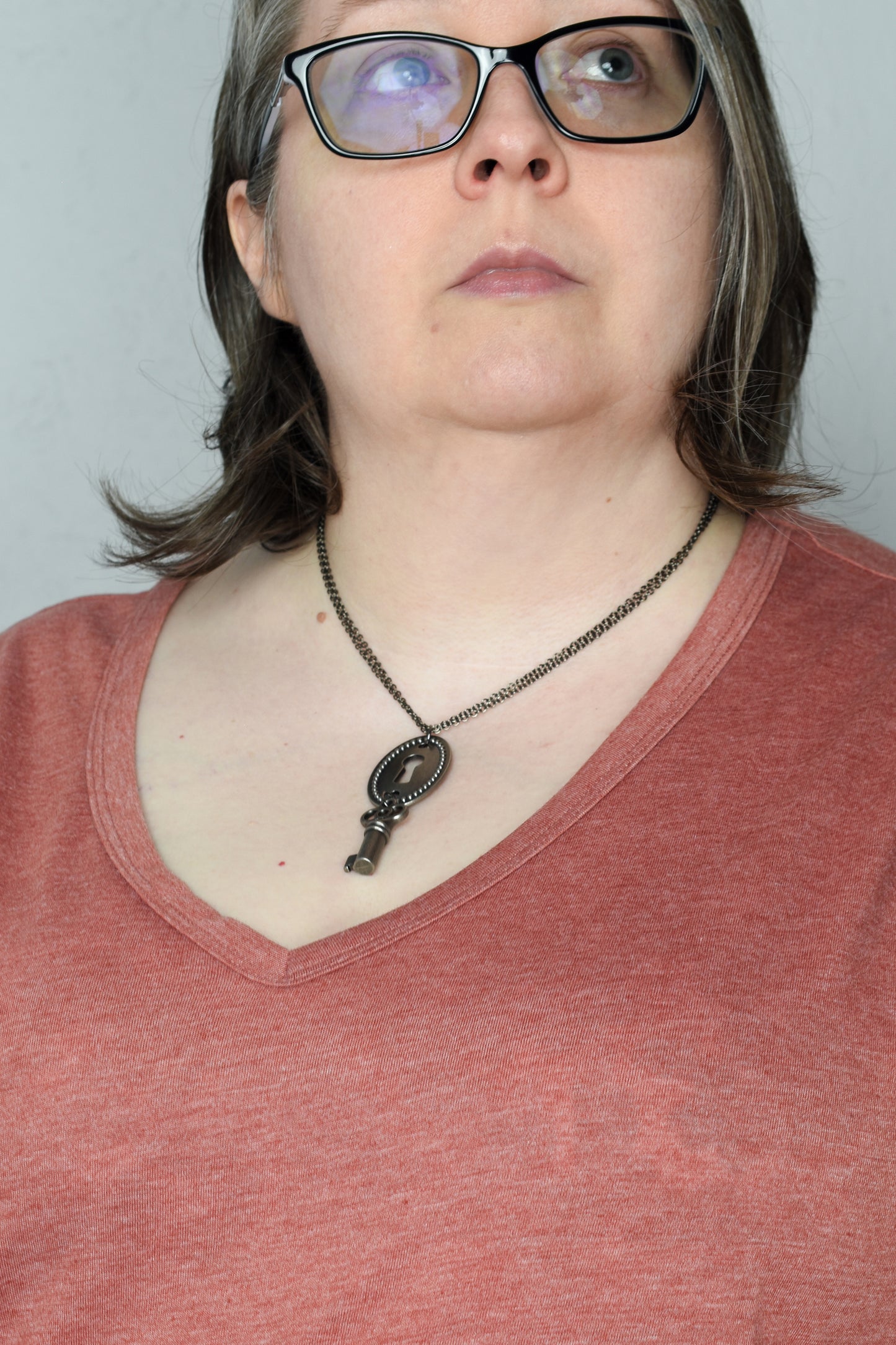 Steampunk Key & Lock Necklace in Gunmetal - Inspired by Warehouse 13