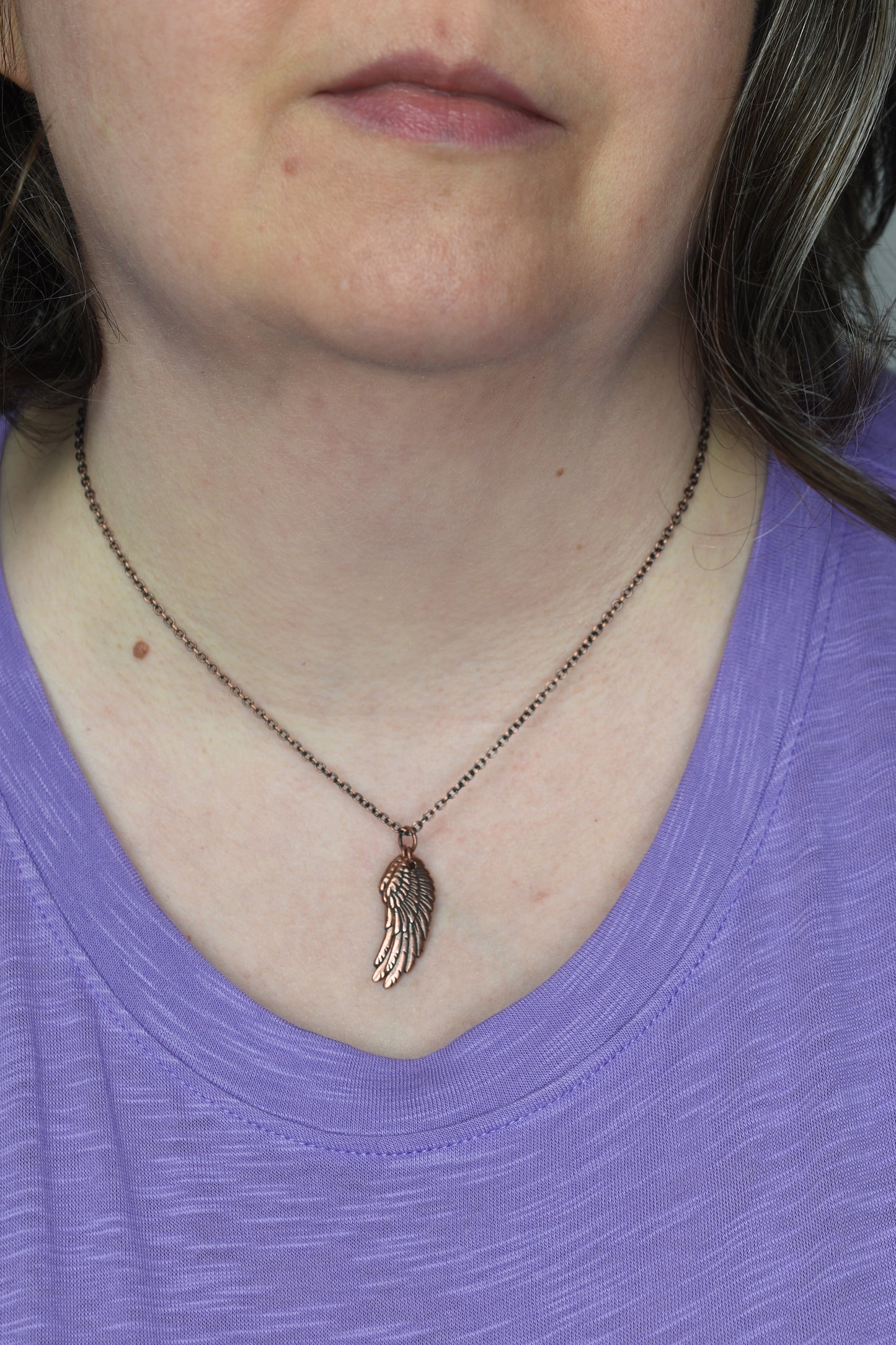 Wings Necklace in Antique Copper