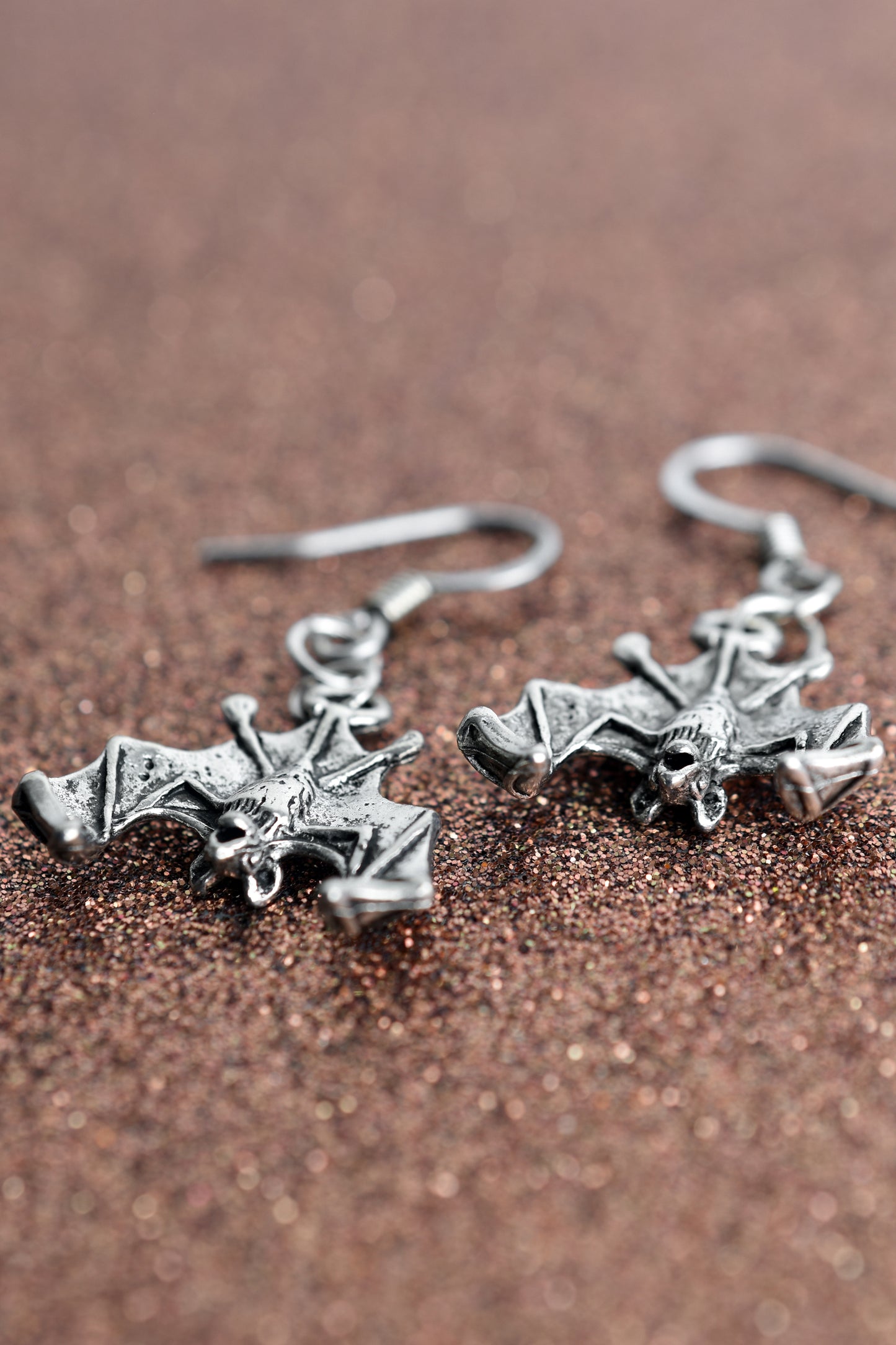 Bat Earrings in Silver