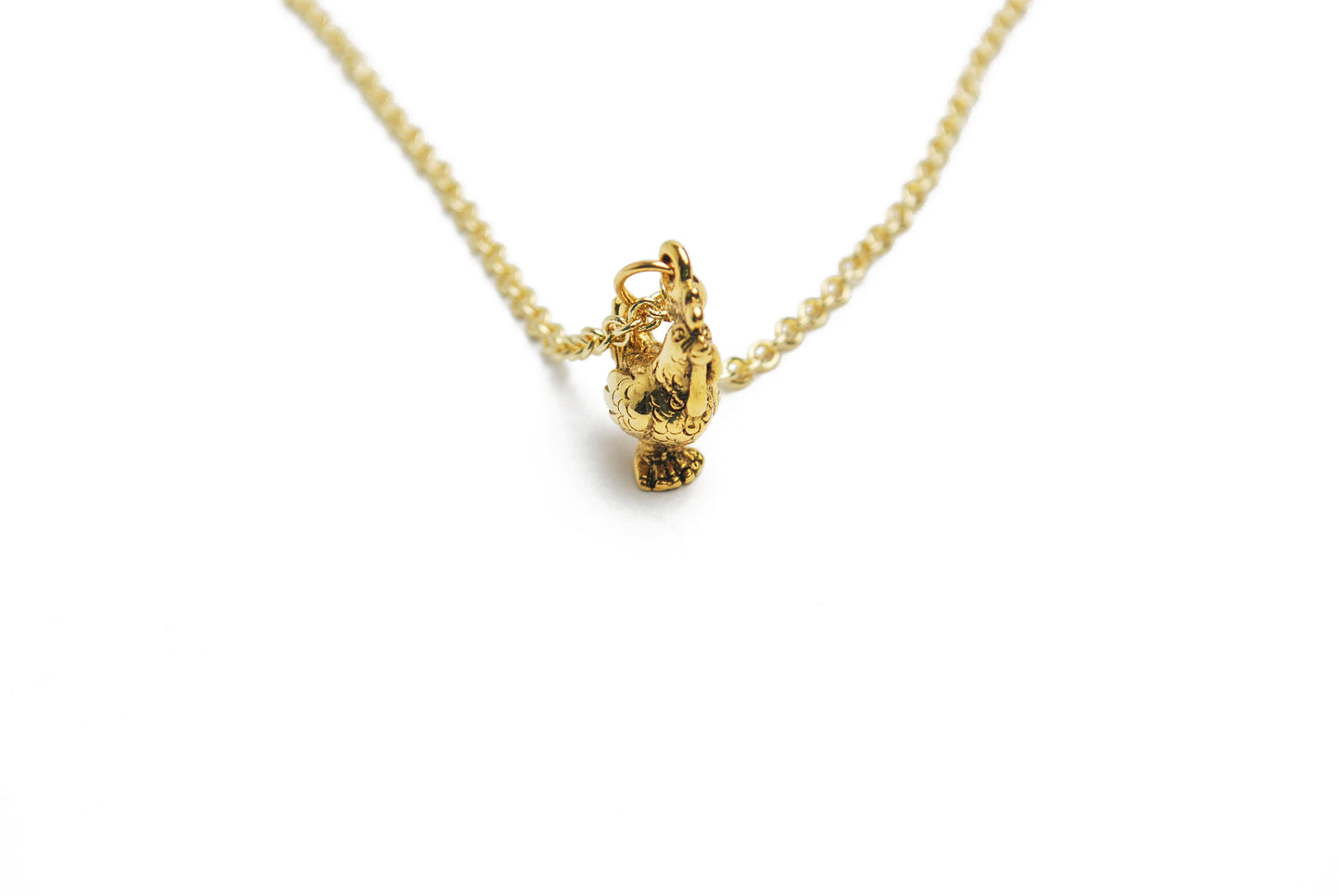 Rooster Necklace in Gold