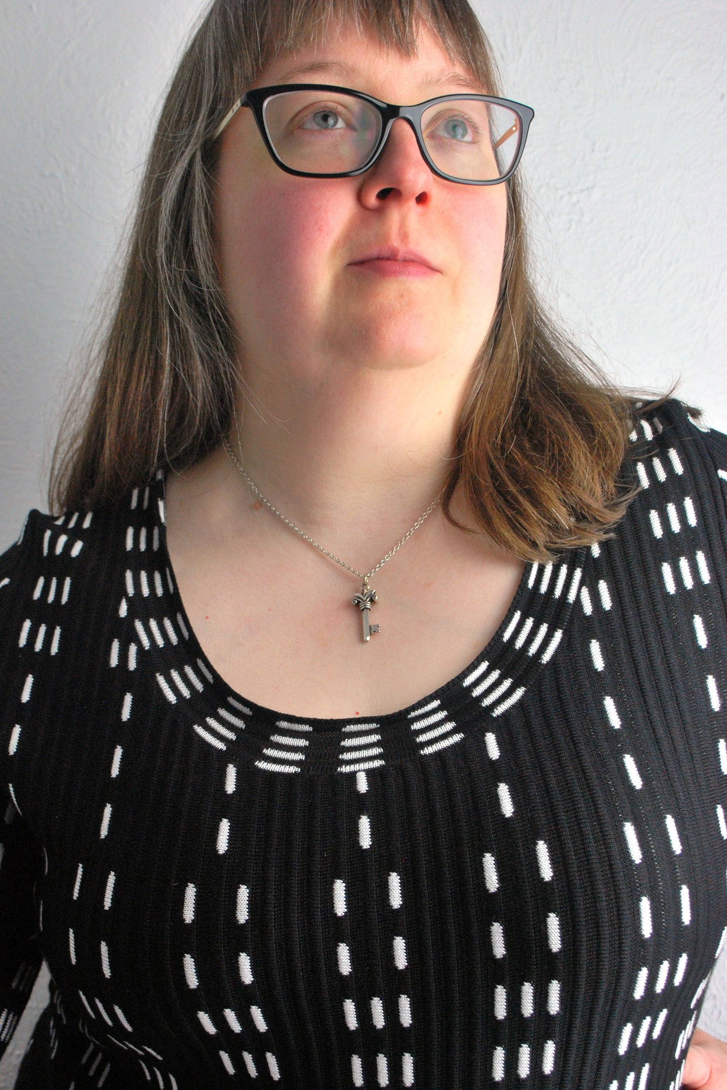 Fleur Key Necklace in Silver