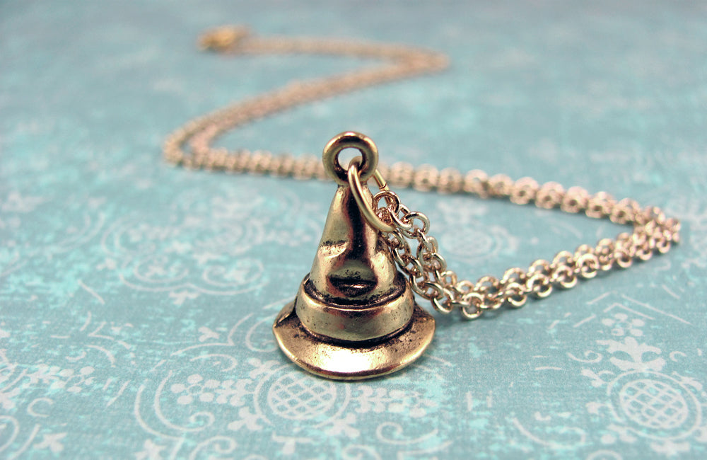 Witch Hat Necklace in Gold