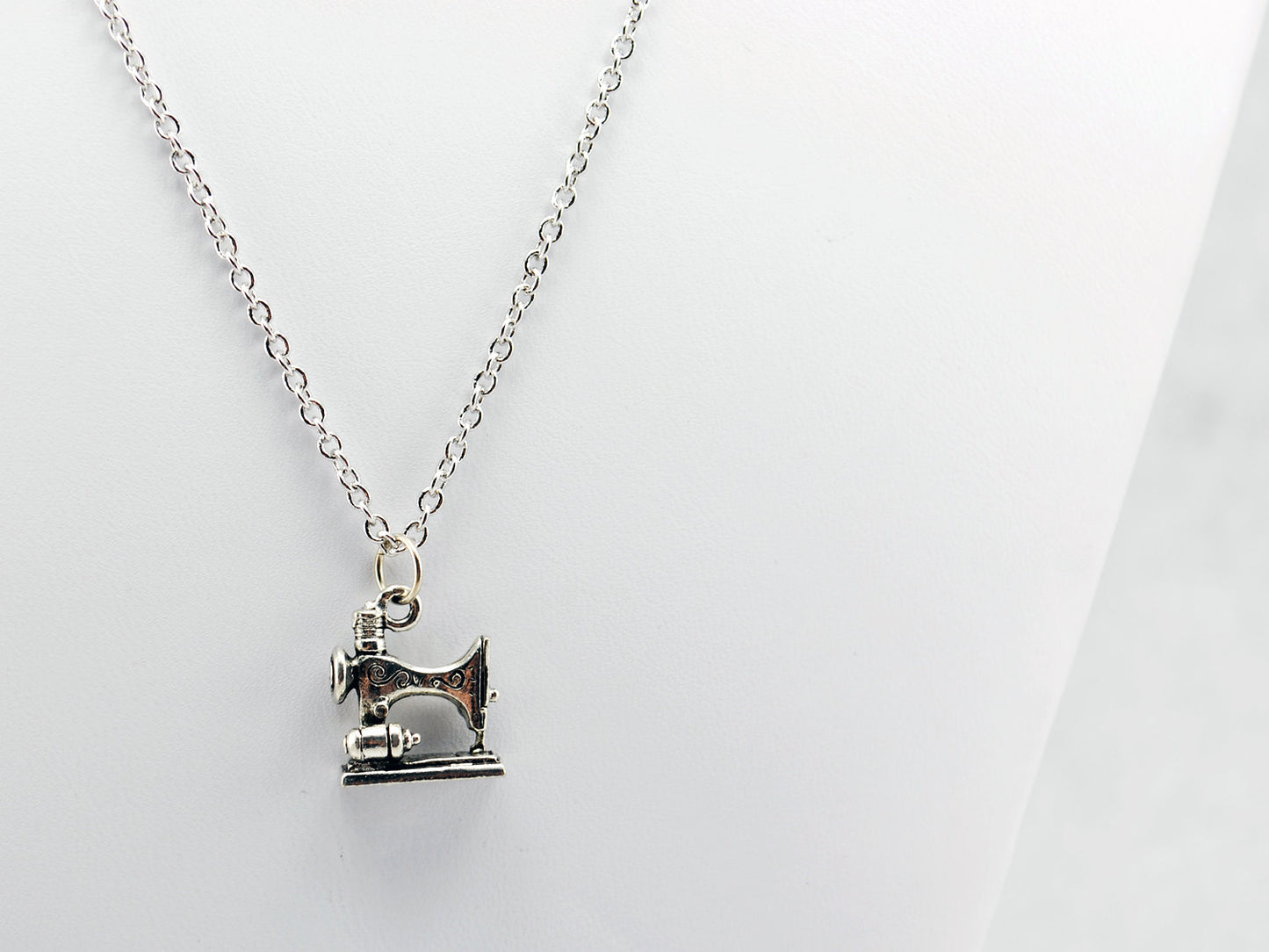 Sewing Machine Necklace in Silver