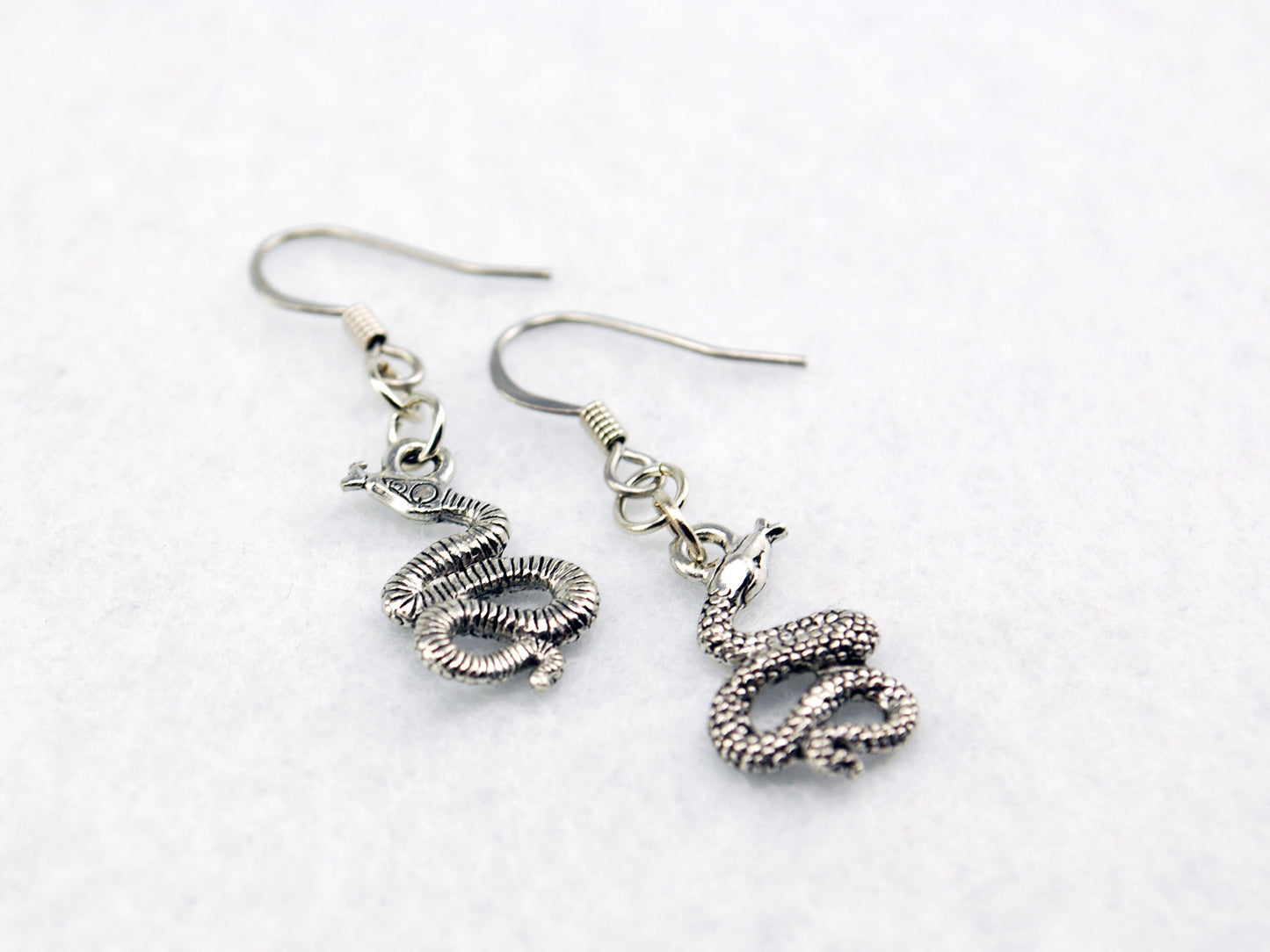 Snake Earrings in Silver