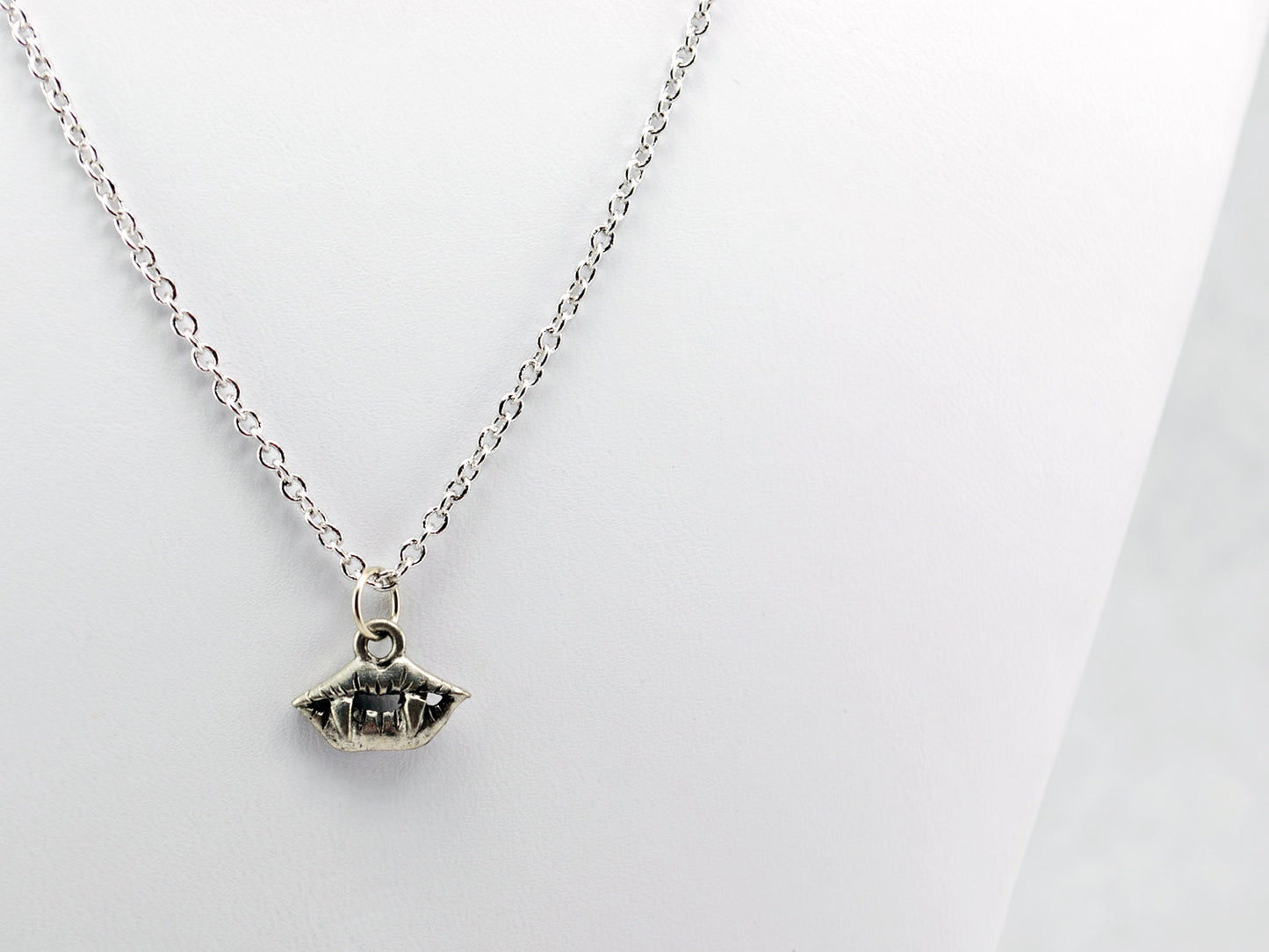 Vampire Fangs Necklace in Silver