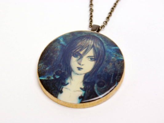 Upcycled FFXI Character Necklace in Gunmetal