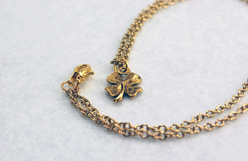 Gold Four Leaf Clover Necklace