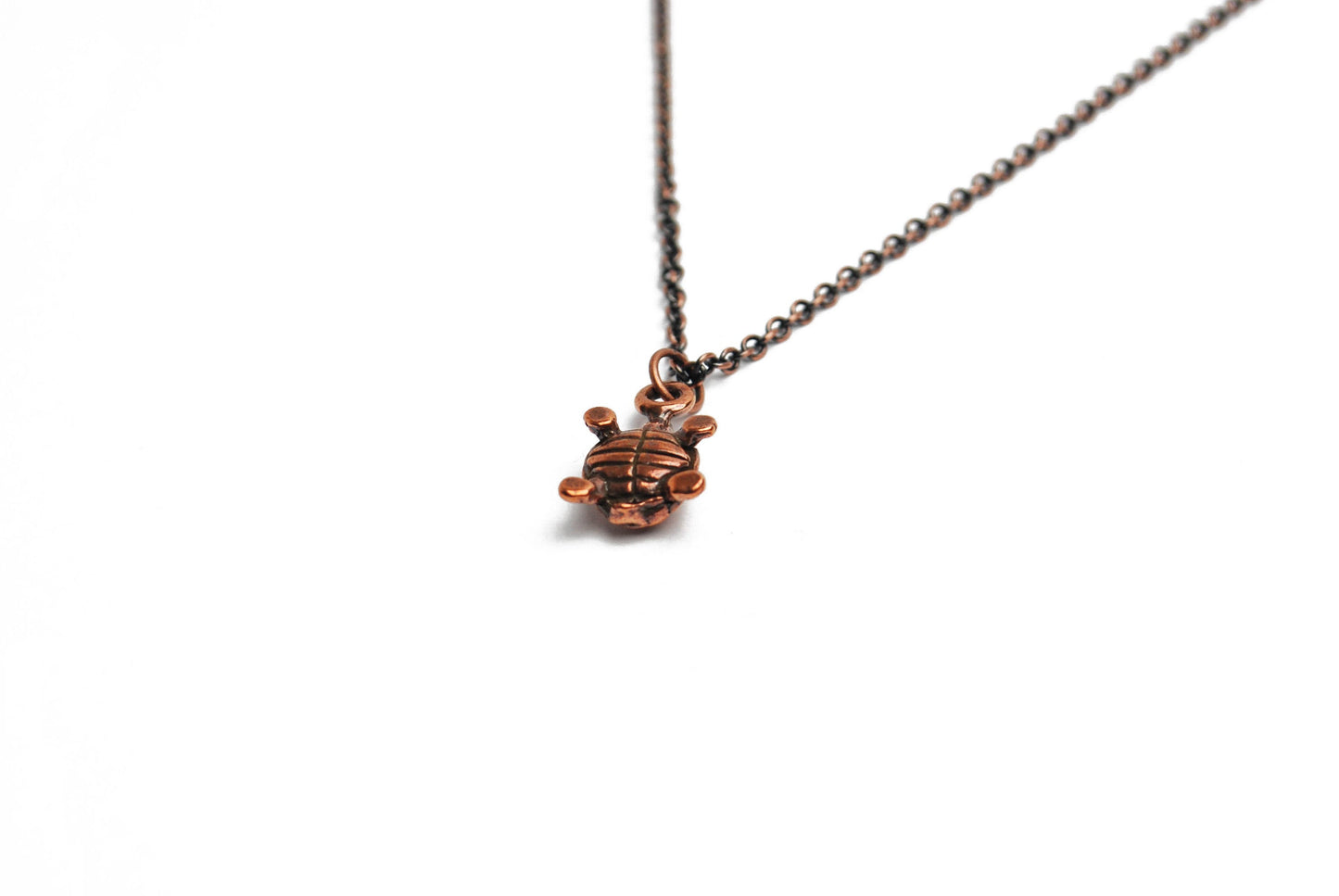 Turtle Necklace in Antique Copper