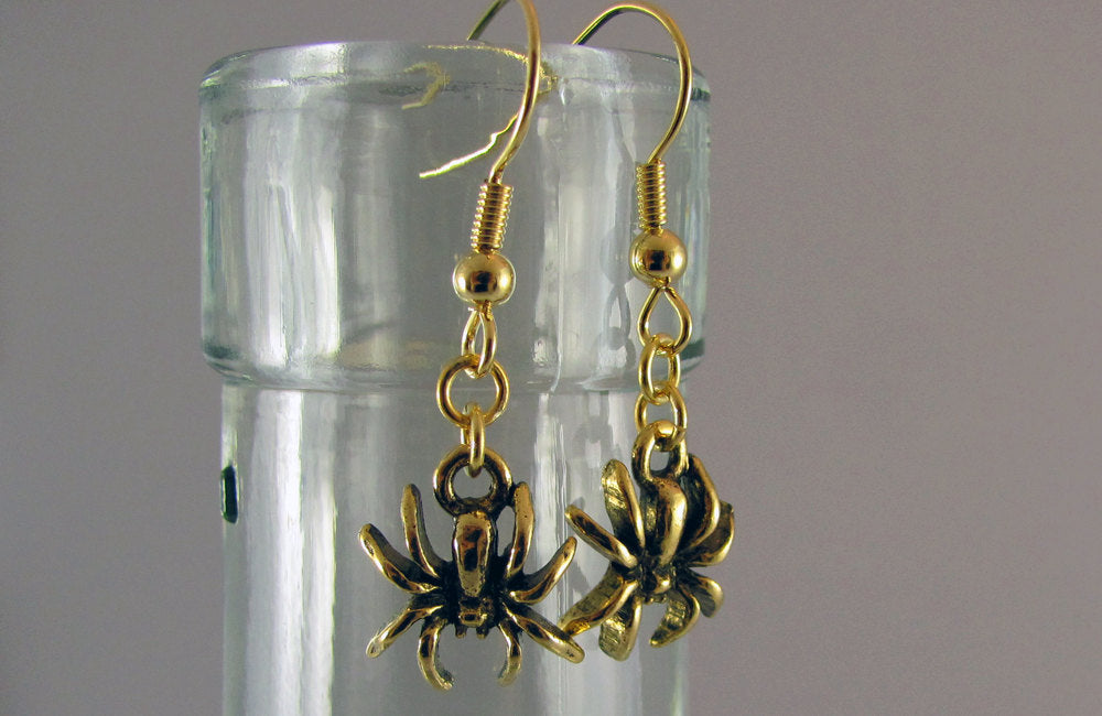 Spider Earrings in Gold