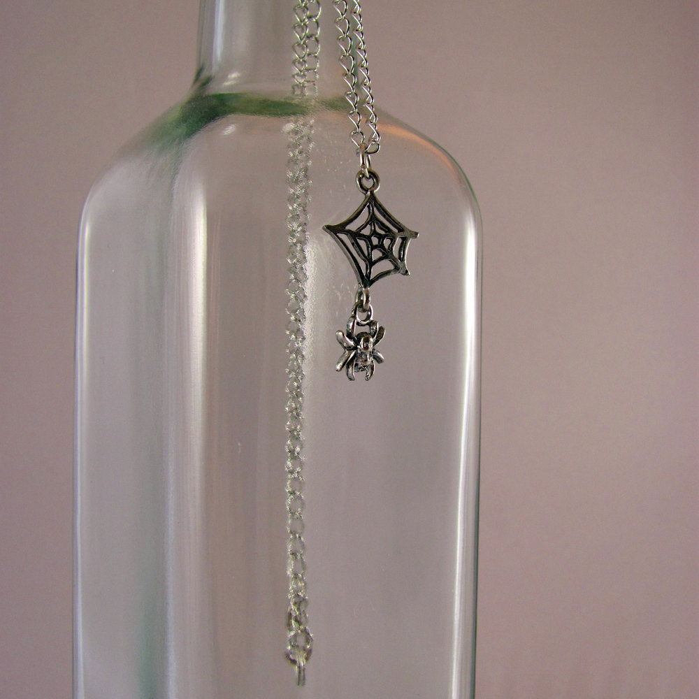 Spider Web Necklace in Silver