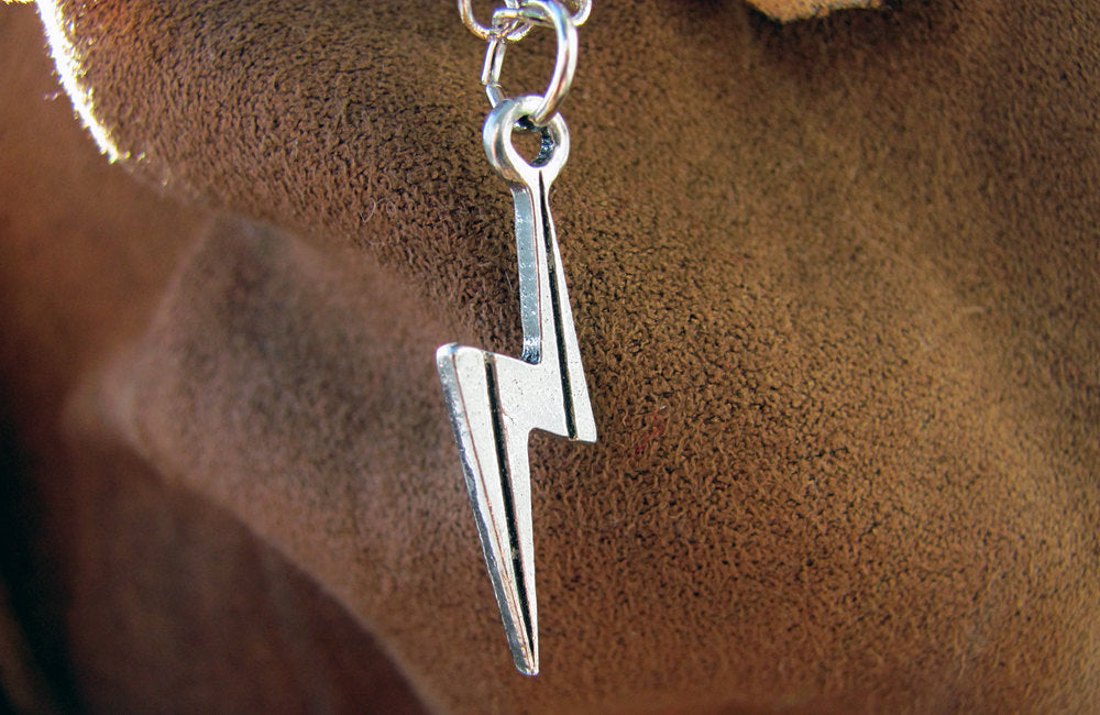 Lightning Bolt Necklace in Silver