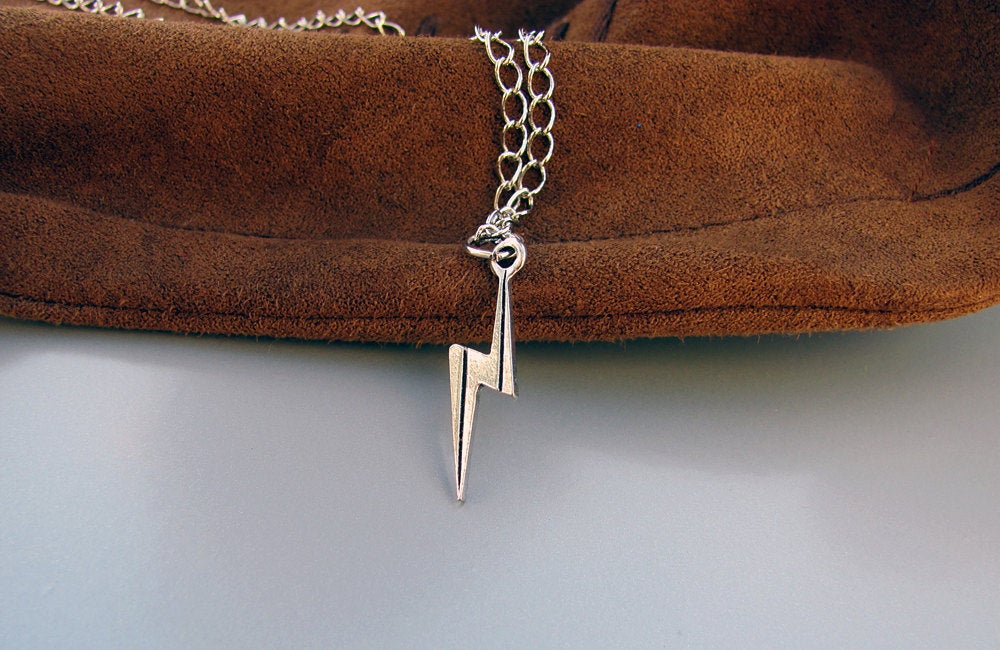 Lightning Bolt Necklace in Silver