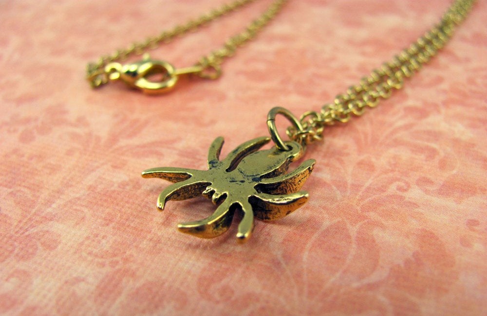 Spider Necklace in Gold