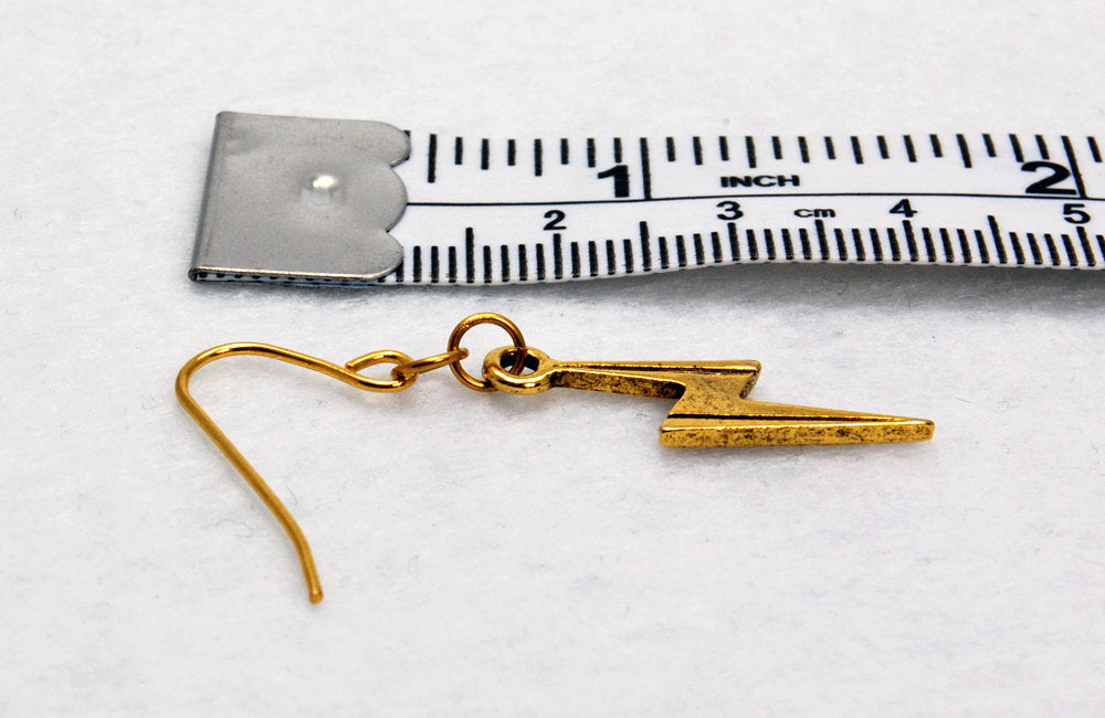 Lightning Bolt Earrings in Gold