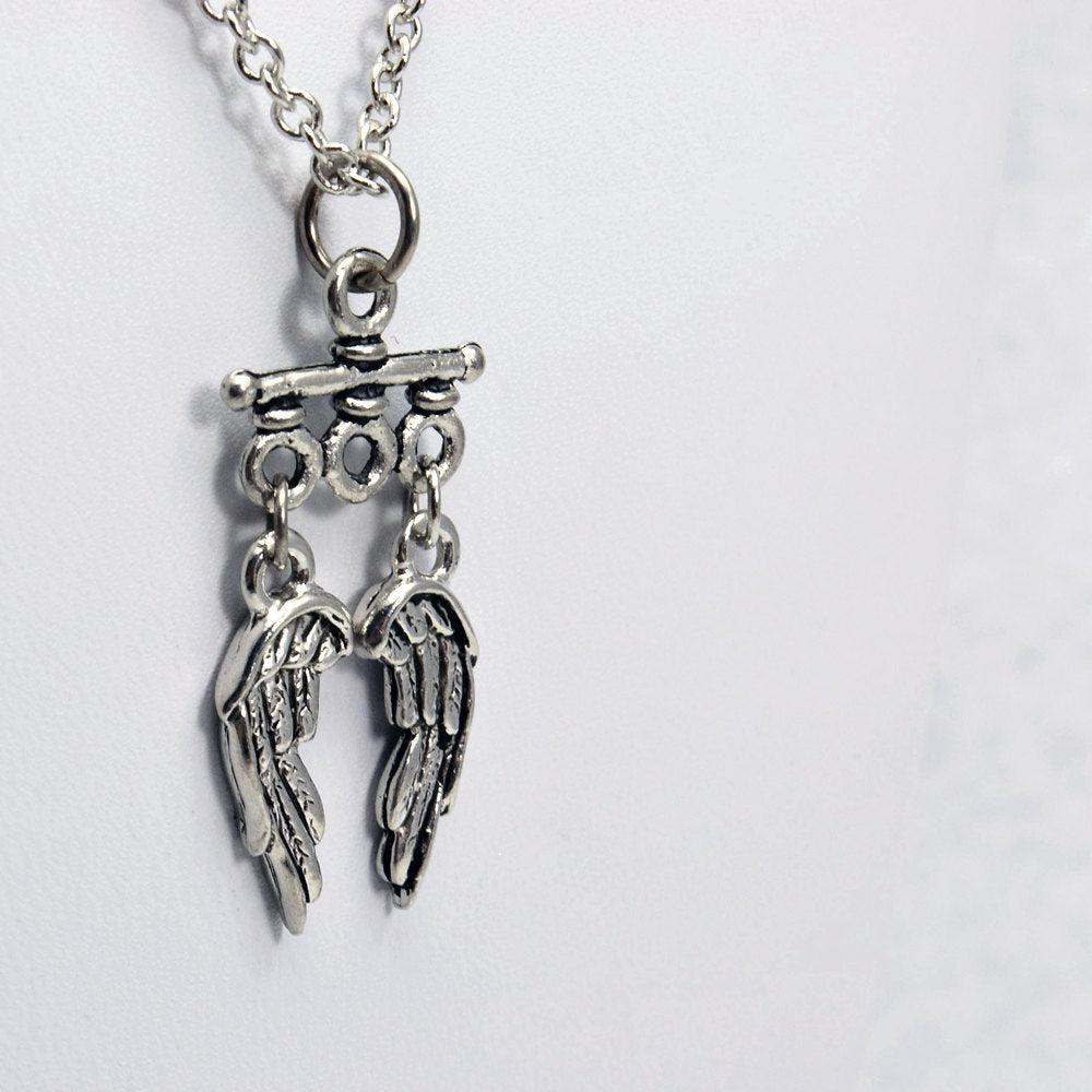 TWD Inspired Wings Necklace in Silver