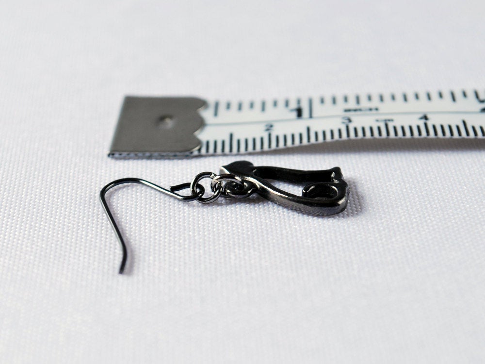 Cat Outline Earrings in Gunmetal