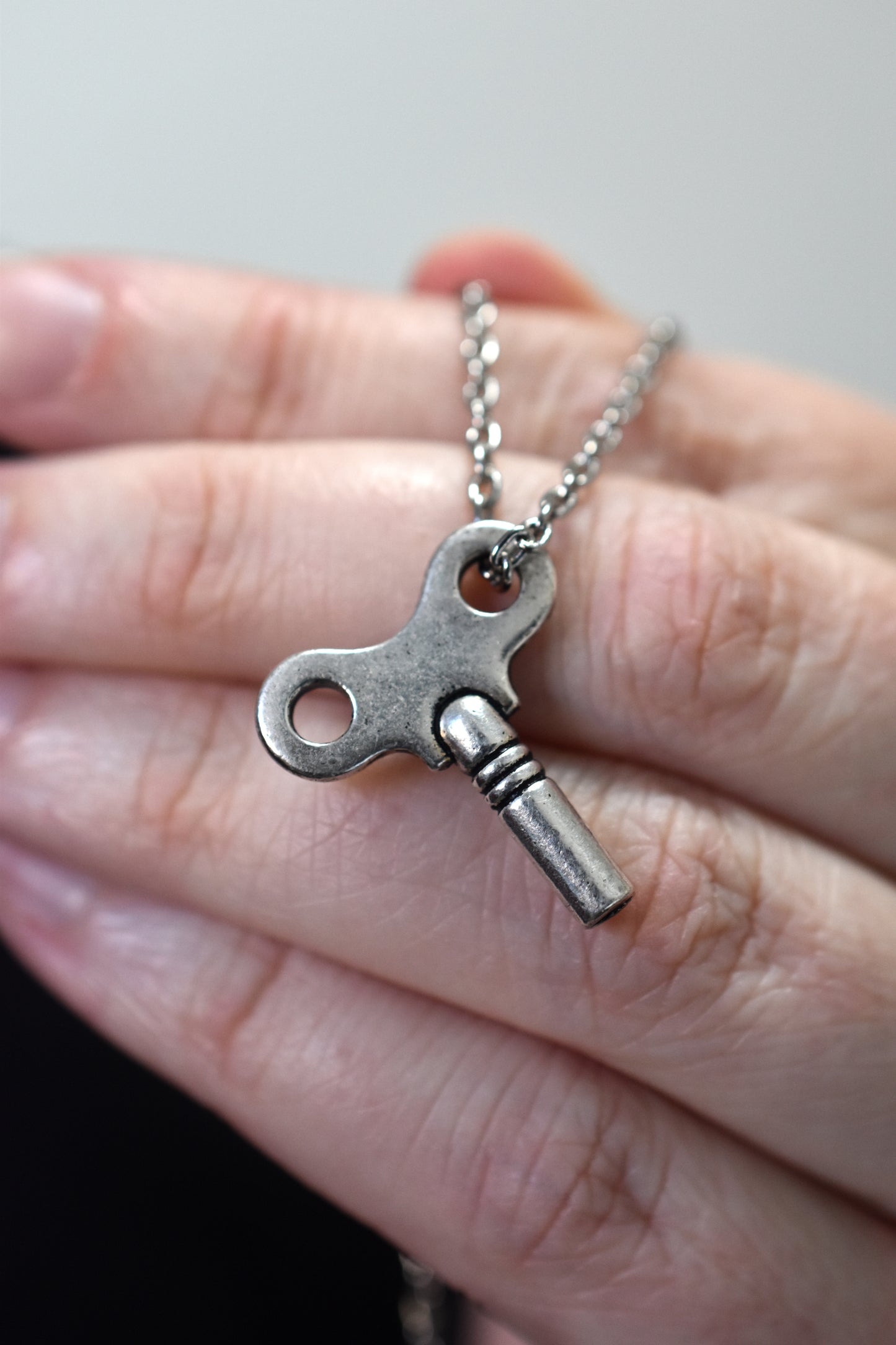 Winding Key Necklace in Silver