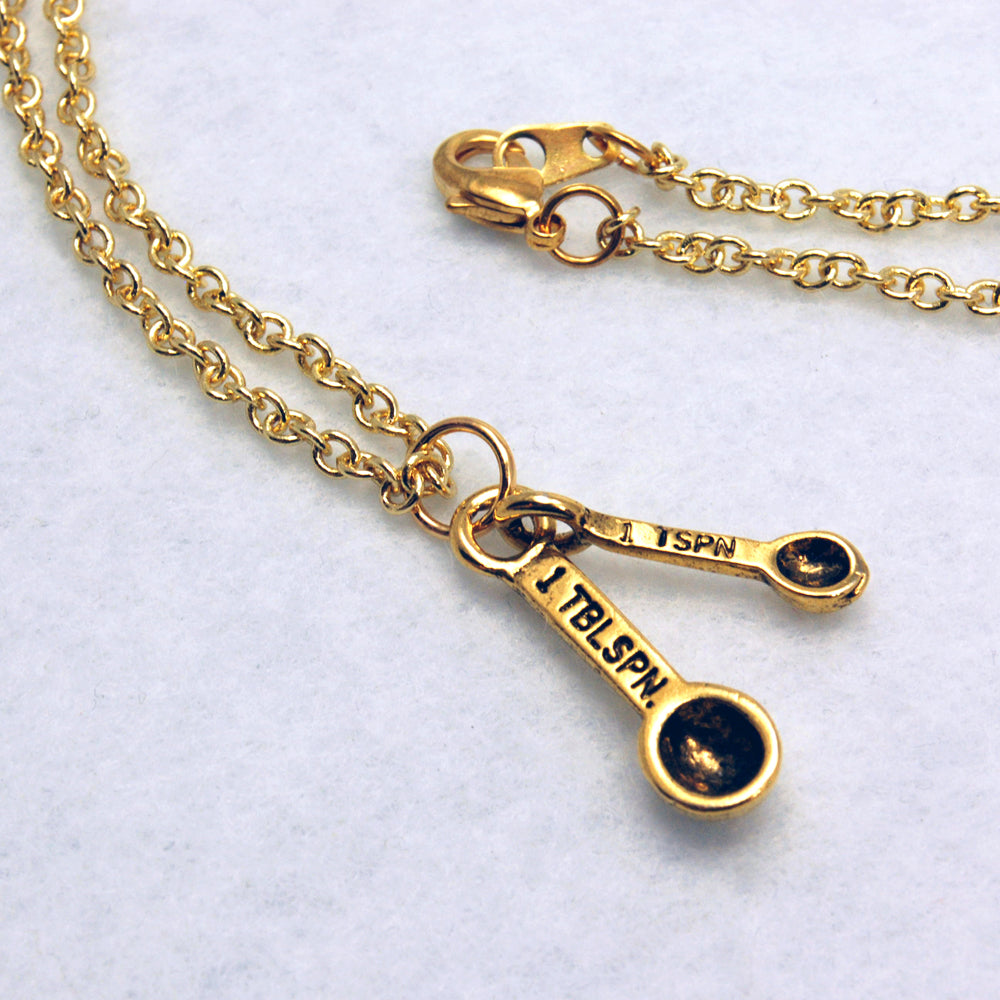 Measuring Spoons Necklace in Gold