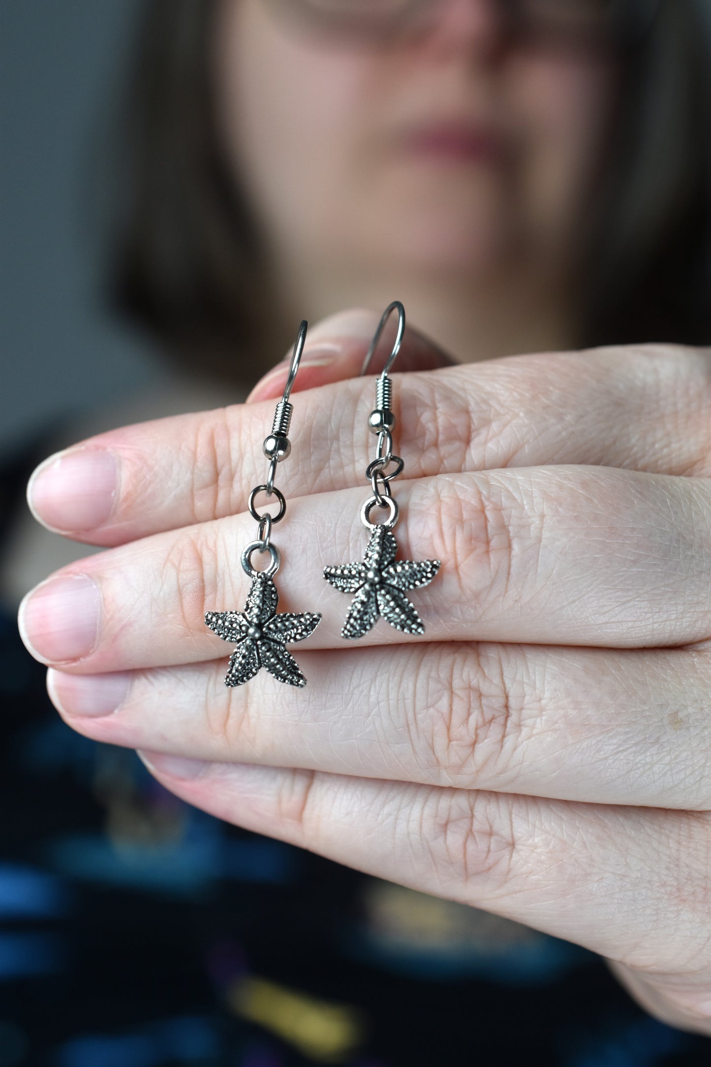 Starfish Earrings in Silver