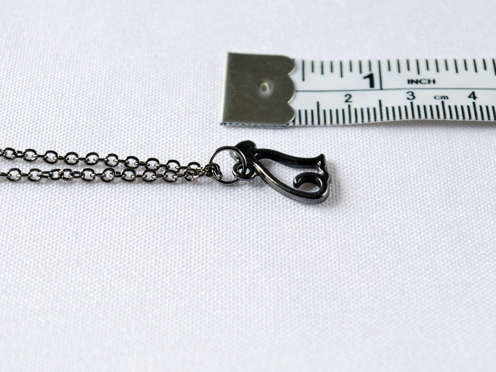 Cat Outline Necklace in Gunmetal