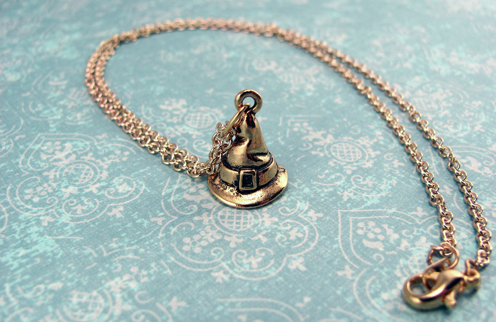 Witch Hat Necklace in Gold