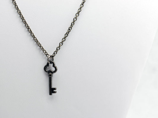 Black Clover Key Charm Necklace - LuvCherie Jewelry