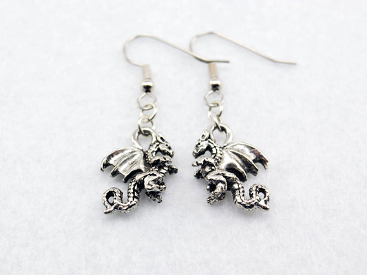 Dragon Earrings in Silver