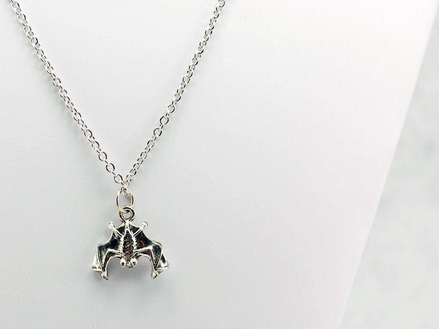 Bat Necklace in Silver