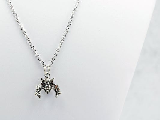 Bat Necklace in Silver