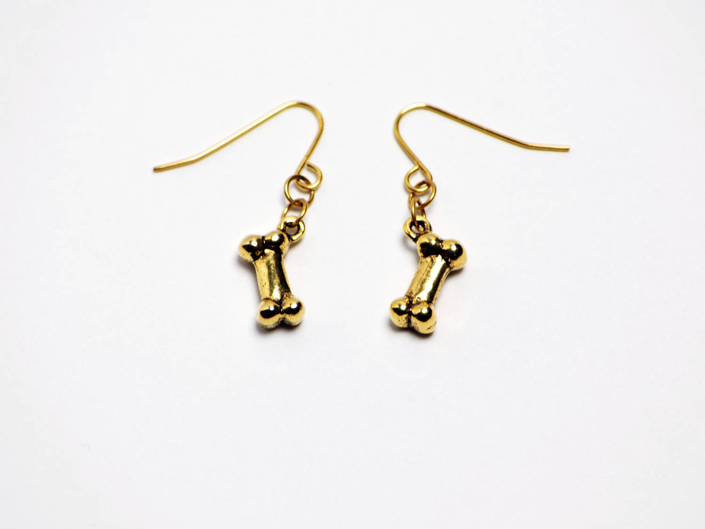 Bone Earrings in Gold