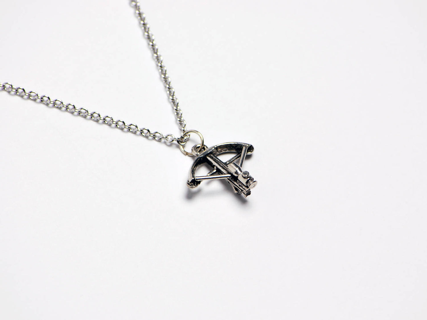 Crossbow Necklace in Silver