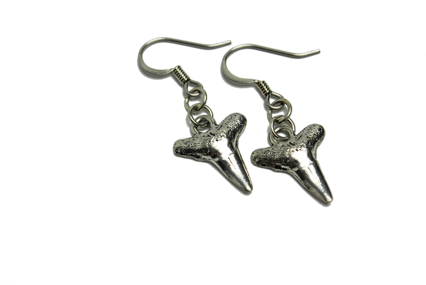 Shark Teeth Earrings in Silver