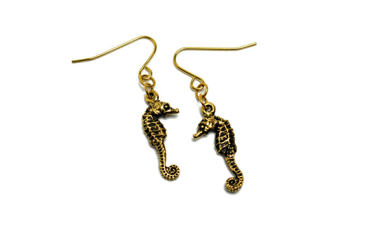Seahorse Earrings in Gold