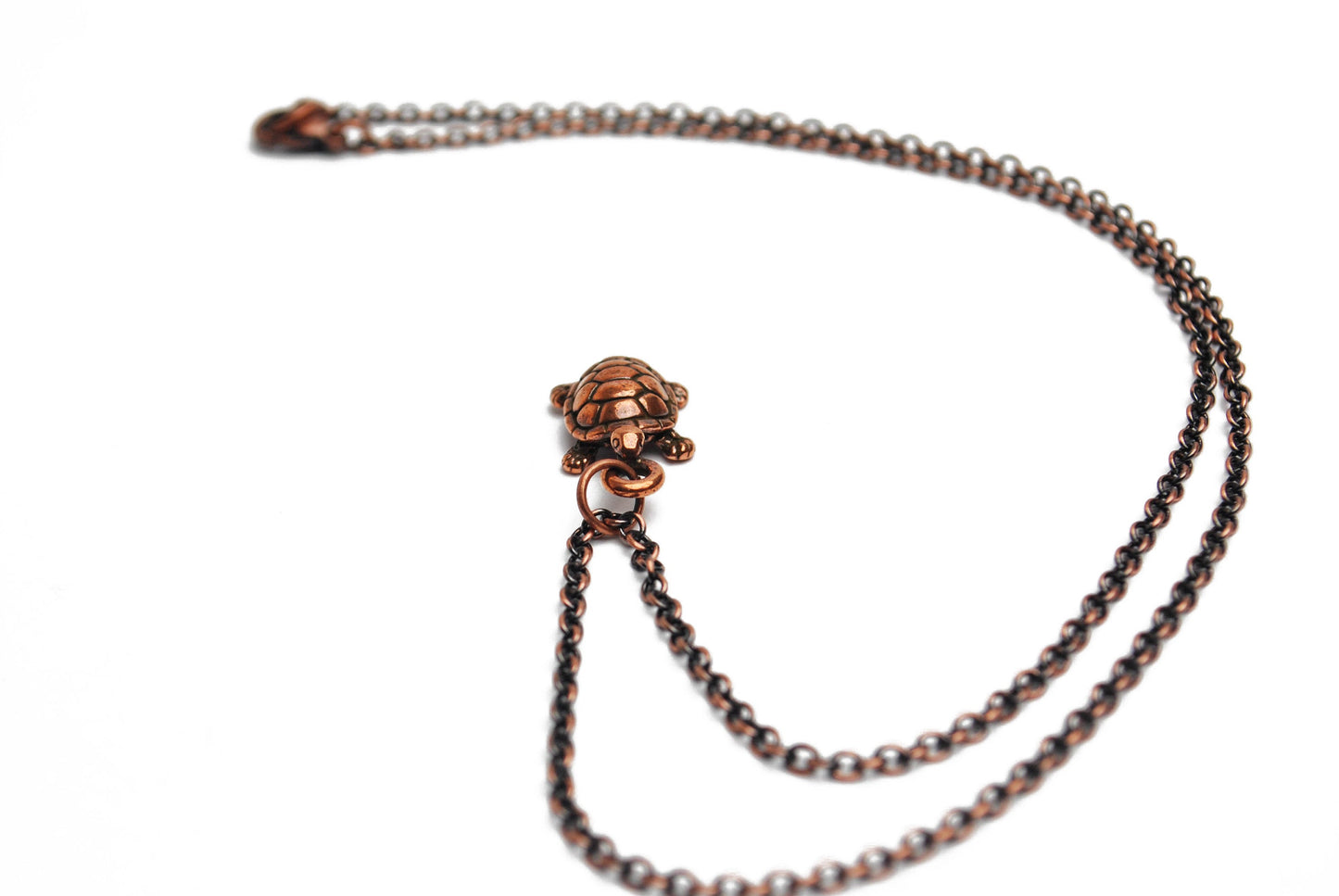 Turtle Necklace in Antique Copper