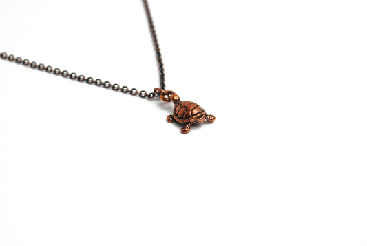 Turtle Necklace in Antique Copper