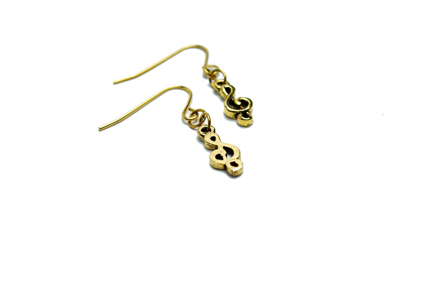 Treble Clef Earrings in Gold