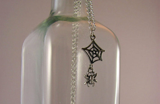 Spider Web Necklace in Silver