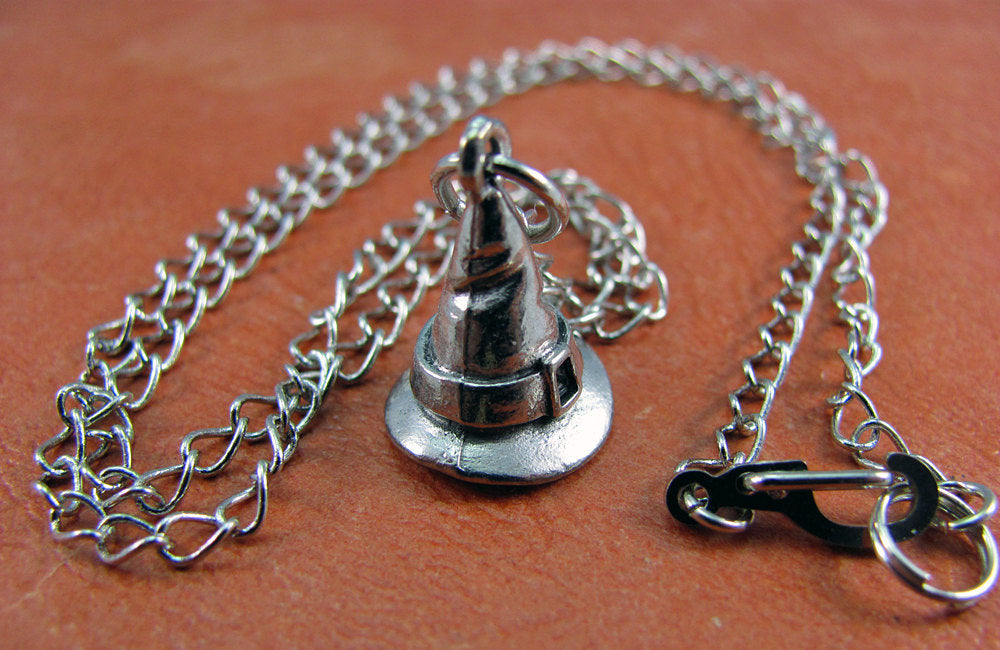 Witch Hat Necklace in Silver