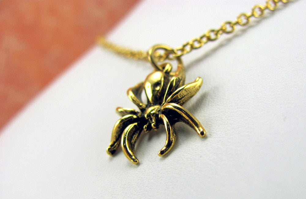 Spider Necklace in Gold