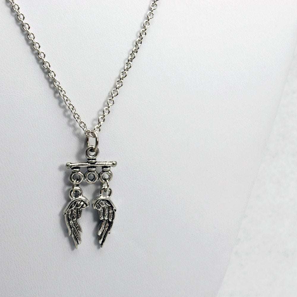 TWD Inspired Wings Necklace in Silver