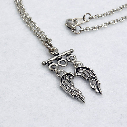 TWD Inspired Wings Necklace in Silver