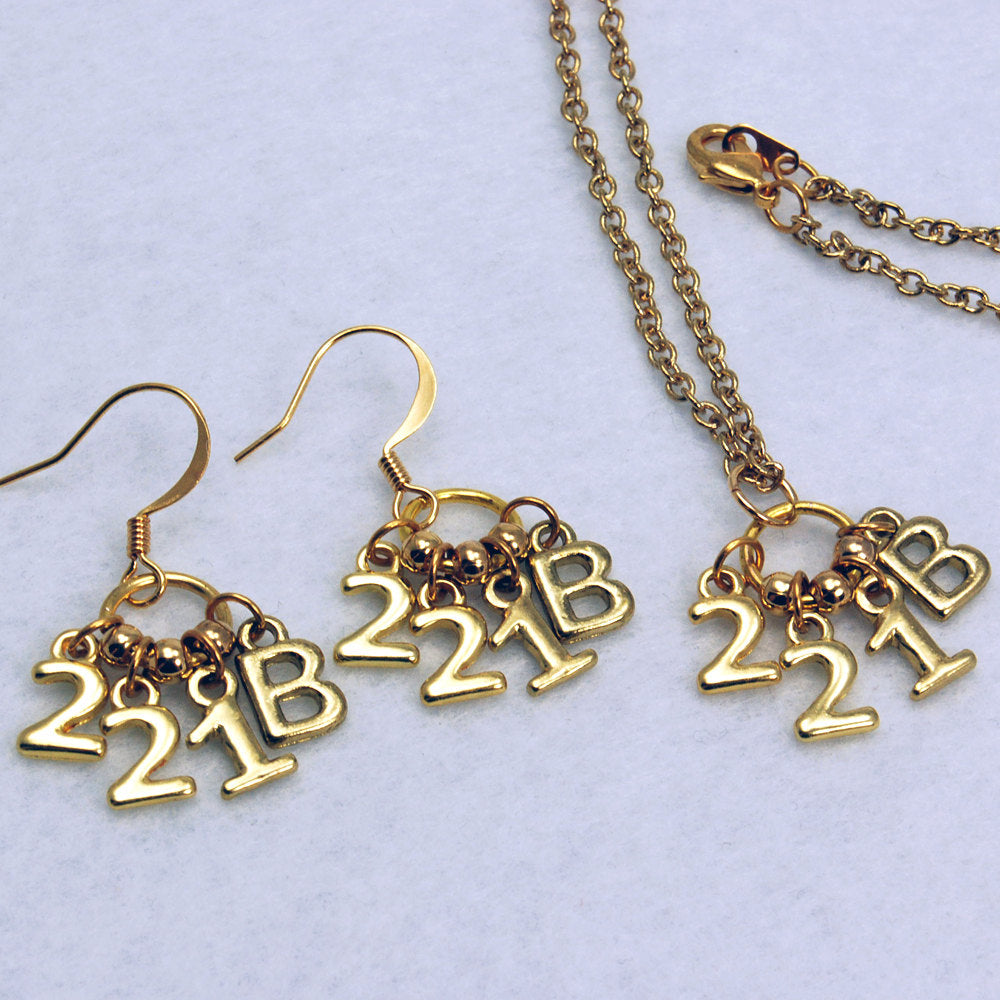 Gold 221B Sherlock Inspired Earrings - LuvCherie Jewelry